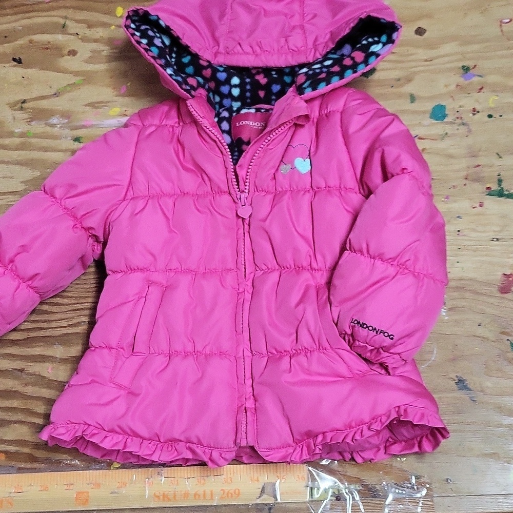 London Fog Toddler Puffer 3 EUC Hot pink
